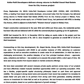 KPDL delivers strong returns to Motilal Oswal - Life Republic